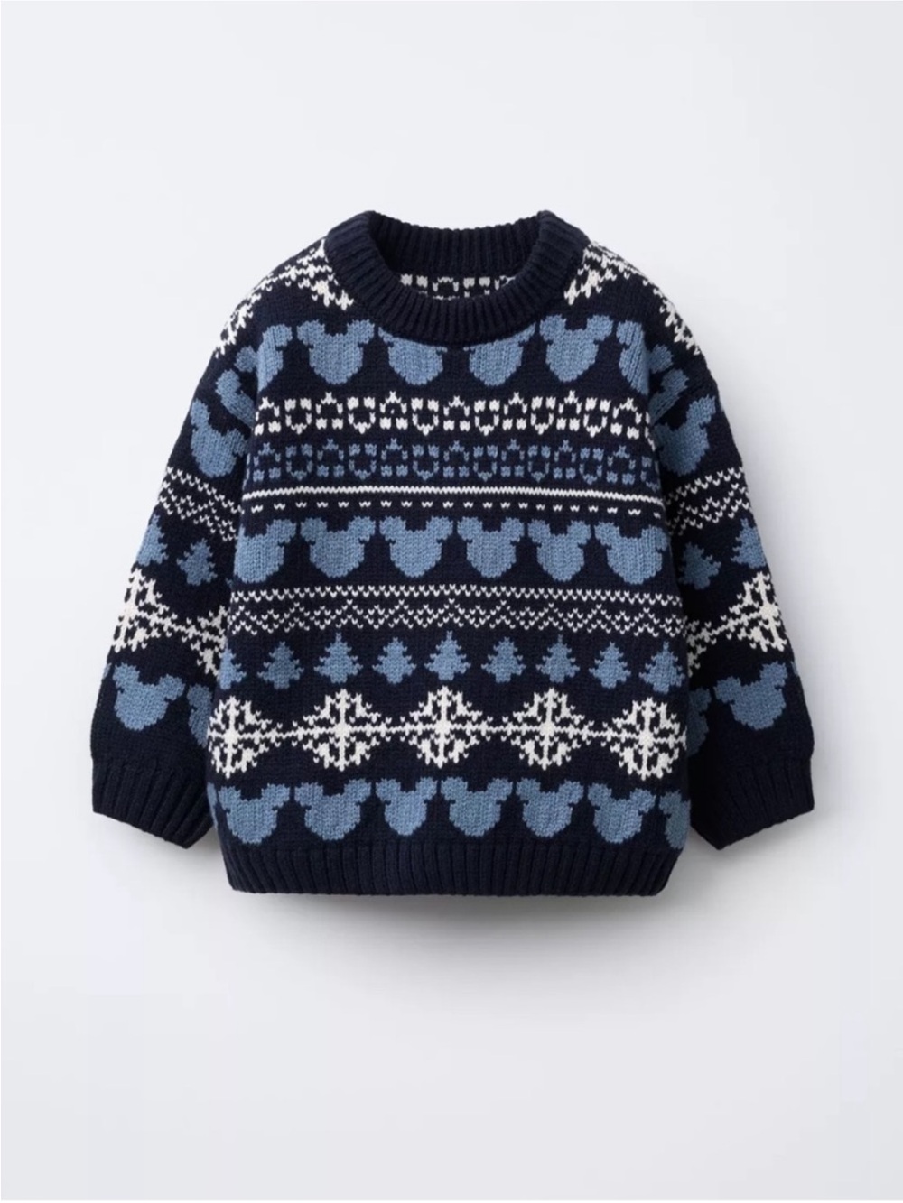 ZARA MICKEY MOUSE DISNEY JACQUARD KNIT SWEATER